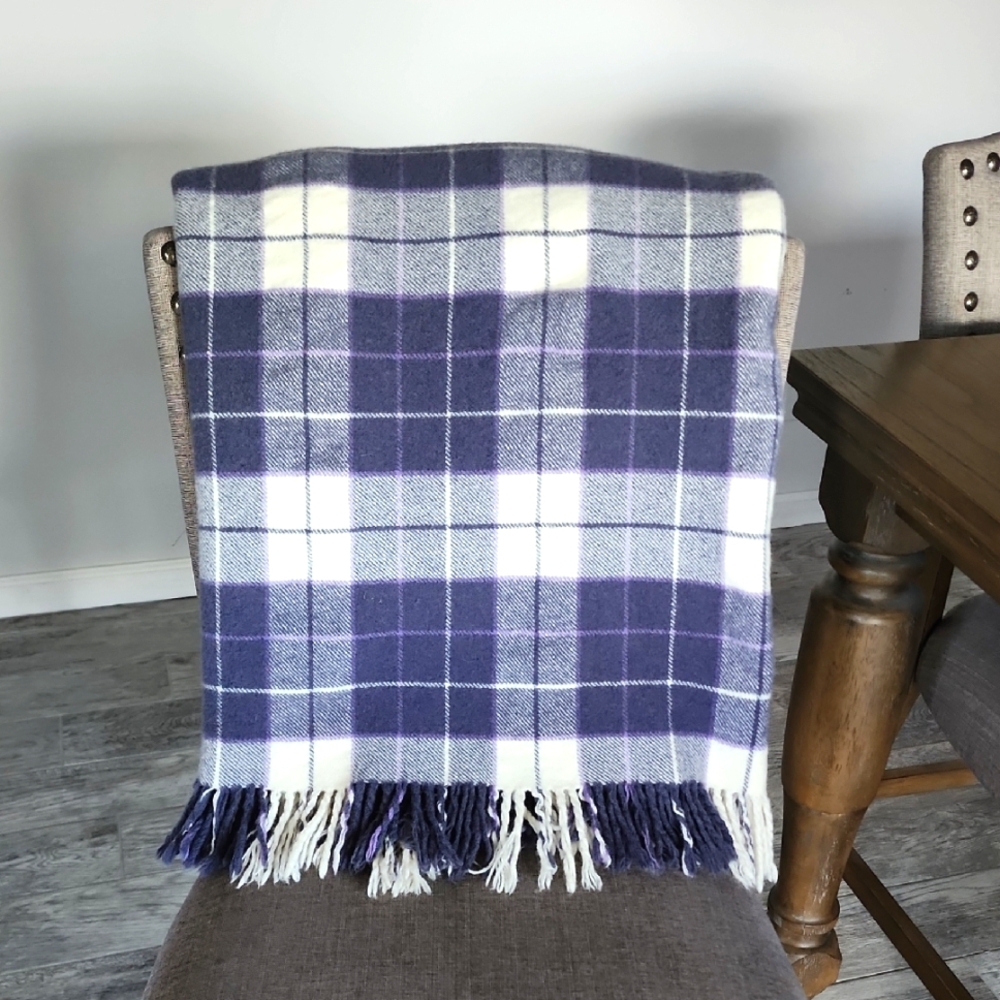 Foxford Lambswool Plaid Throw Blanket